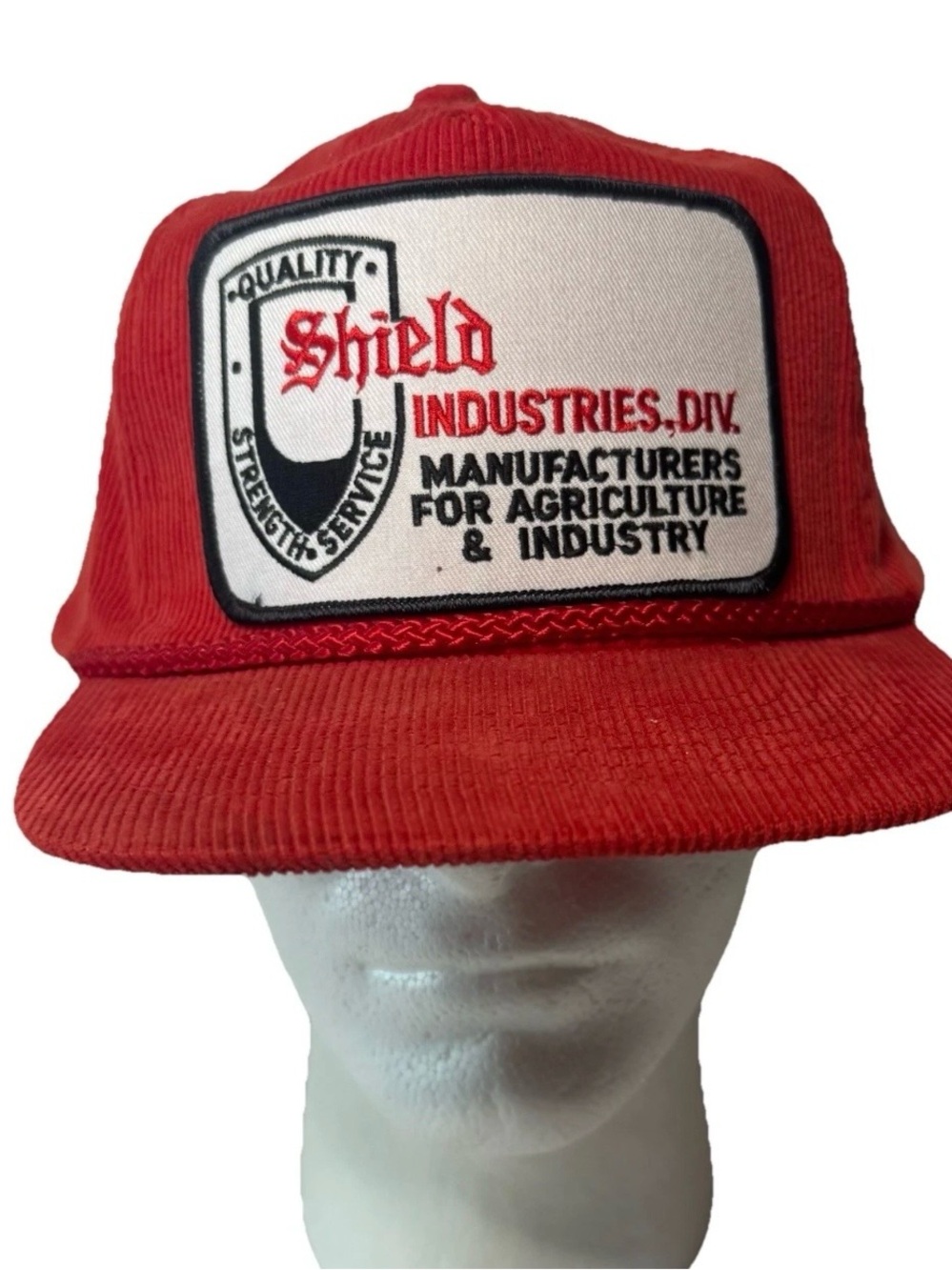 Vintage Corduroy Trucker Rope Hat. Shield industries.